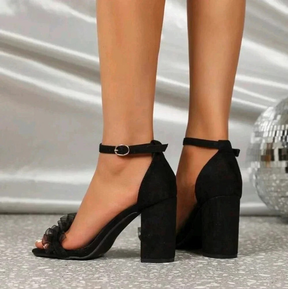 Women's High Heel Sandals Open Toe Chunky Heels Party Shoes Comfortable And Chic - Picture 2 of 5